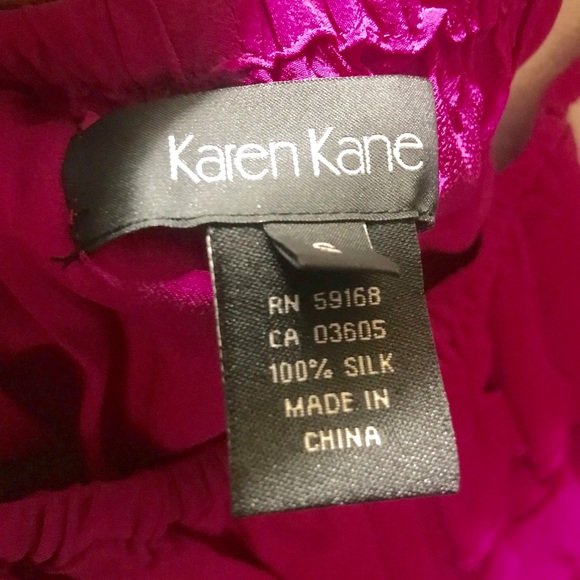 Karen Kane BRAND NEW hot pink, silk, ruffled top - Picture 5 of 5